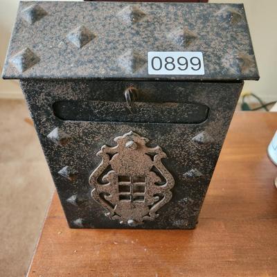 Vintage Cast Iron Black Metal Wall mount Letter Mail Box