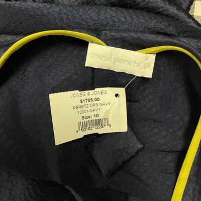 450 New CAROL PERETZ New York Navy Avocado Two-Piece Dress