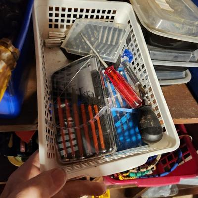 Shelf Lot of Tools Pliers, Drivers,