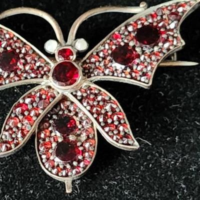 Tourmaline Butterfly pin