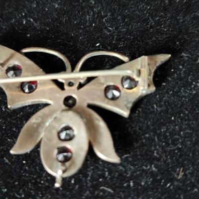 Tourmaline Butterfly pin