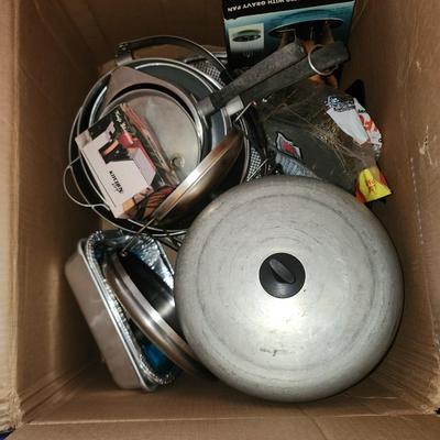 Kitchen pots and pans lot.