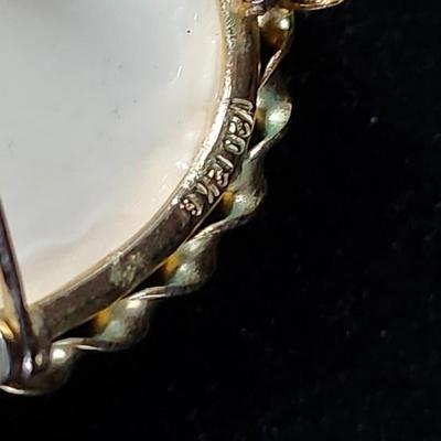 Faux Scrimshaw brooch