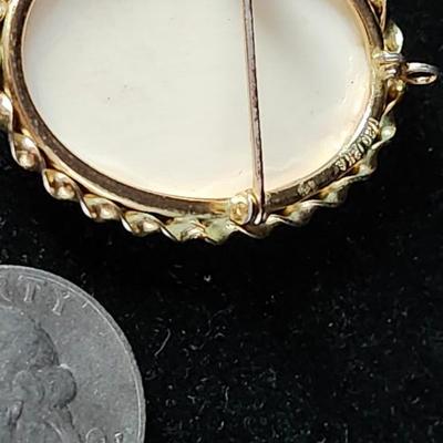 Faux Scrimshaw brooch