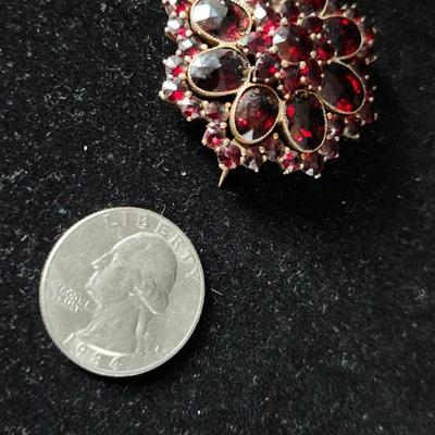 Vintage Rubellite Tourmaline Garnet pin