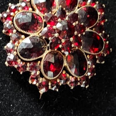 Vintage Rubellite Tourmaline Garnet pin