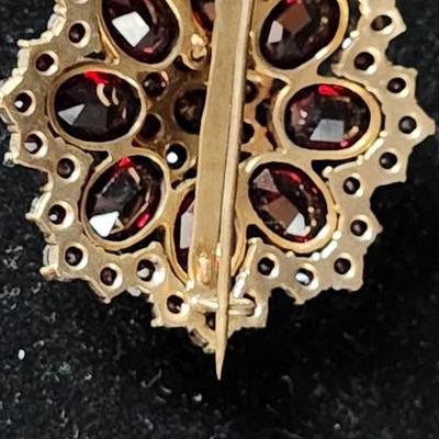 Vintage Rubellite Tourmaline Garnet pin