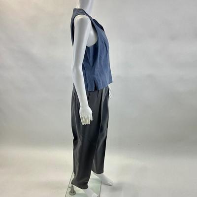 453 GIORGIO ARMANI Le Colleczioni Blue & Gray Vest with Pants