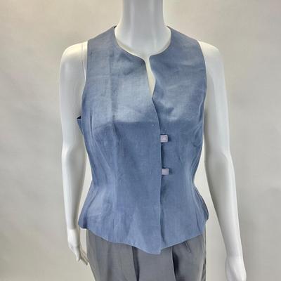453 GIORGIO ARMANI Le Colleczioni Blue & Gray Vest with Pants