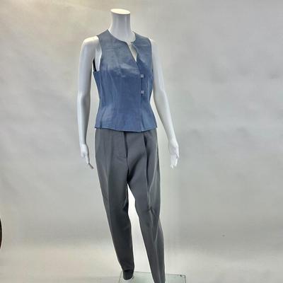 453 GIORGIO ARMANI Le Colleczioni Blue & Gray Vest with Pants