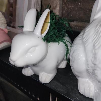Bunny flower pot and pitcher