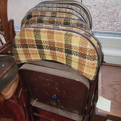 Folding chairs.