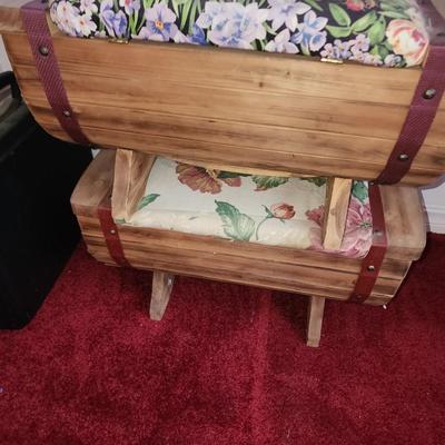 Pair of barrel foot stools.