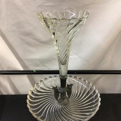 Glass Metal Serving Decore