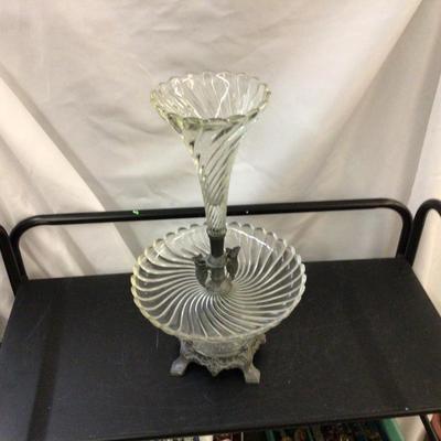 Glass Metal Serving Decore