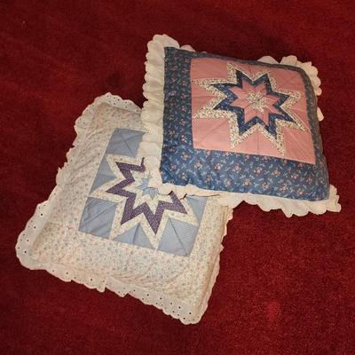 Pair of quilted pillows