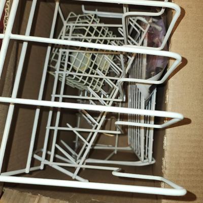 Box of wire kitchen organizers.