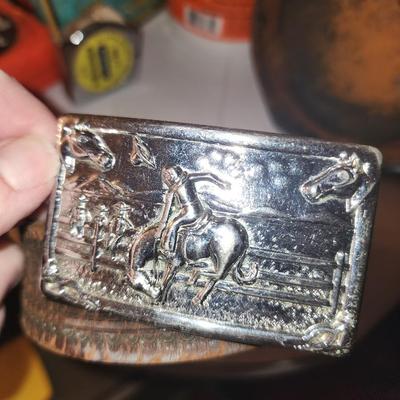 Small leather belt and buckle