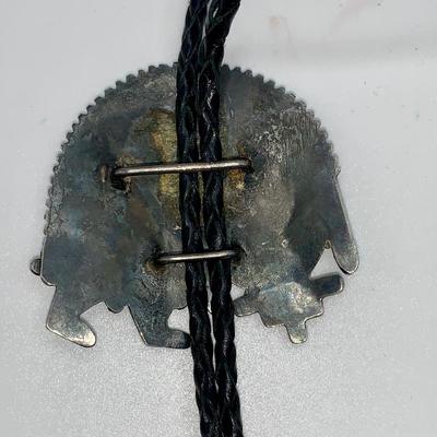 Large Native American Zuni Rainbow Man Bolo Tie