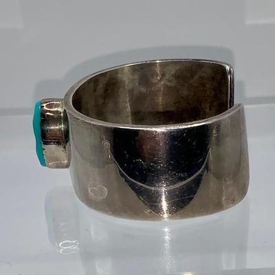Vintage Zuni Sterling and Turquoise Cuff Bracelet by Roosevelt & Bernice Tekala