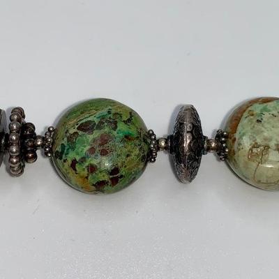 Vintage Native American Turquoise and Pawn Silver Necklace