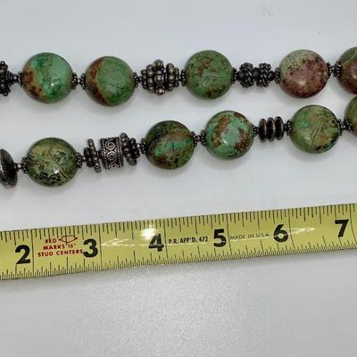 Vintage Native American Turquoise and Pawn Silver Necklace