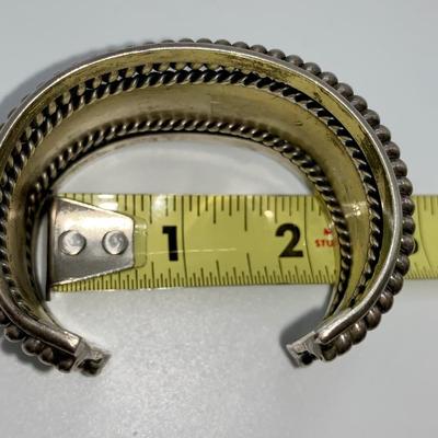 Vintage Navajo Sterling Silver Cuff Bracelet by Nora Tahe