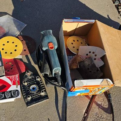 Black and Decker sander with sandpaper