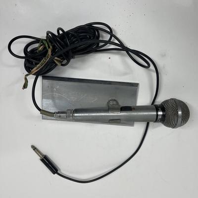 Vintage Philmore Cardioid Microphone and Ampex Tabletop Mic Stand