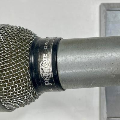 Vintage Philmore Cardioid Microphone and Ampex Tabletop Mic Stand