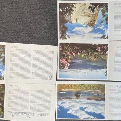 Lot of 5 1942 Standard Oil Folio "Buy War Bonds": Mt. Rushmore, Pyramid Lake, Mt. Timpanogos, and Mount Hood