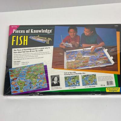 Pieces of Knowledge Global Fish Puzzle and Game NIB 102 piece puzzle measures 18" x 24"
