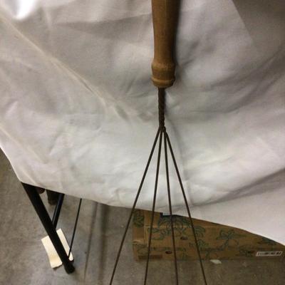 Vintage Pictures, Rug Beater Brown Jug And Industrial Floor Scrubber Brush