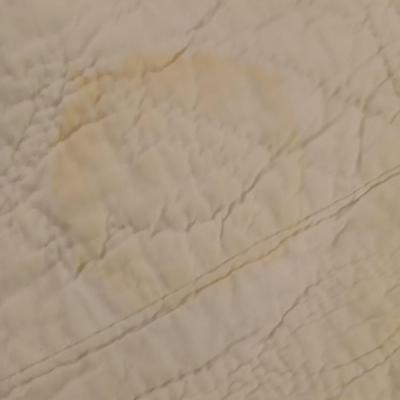 Vintage Handmade Applique Quilt, Orange "Garden Poppies"