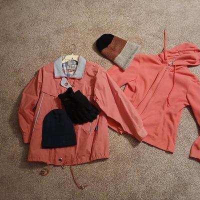 Two pink jackets - Izzy - A Athletic XL with stocking caps