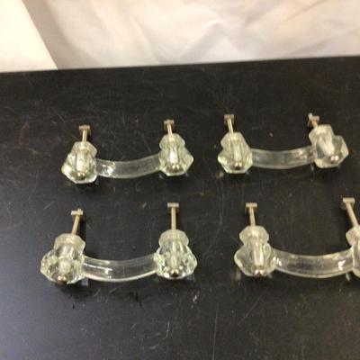 Set Four Glass Draw Handles