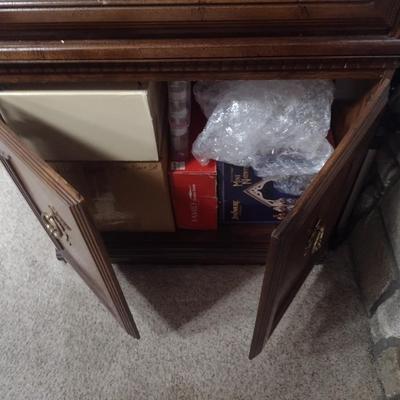 Display Shelf with Drop Down Writing Surface and Lower Storage Compartment (Contents Not Included)
