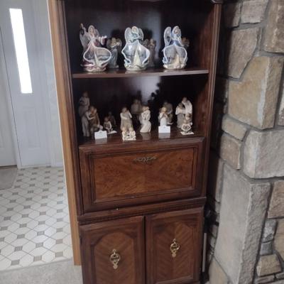 Display Shelf with Drop Down Writing Surface and Lower Storage Compartment (Contents Not Included)
