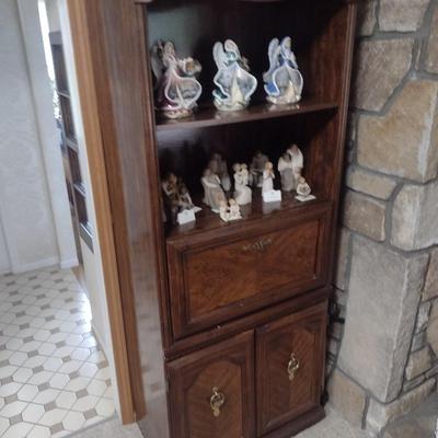 Display Shelf with Drop Down Writing Surface and Lower Storage Compartment (Contents Not Included)