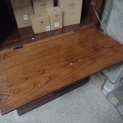 Display Shelf with Drop Down Writing Surface and Lower Storage Compartment (Contents Not Included)