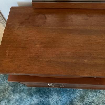 Vintage Bassett Solid Dresser with Original Mirror