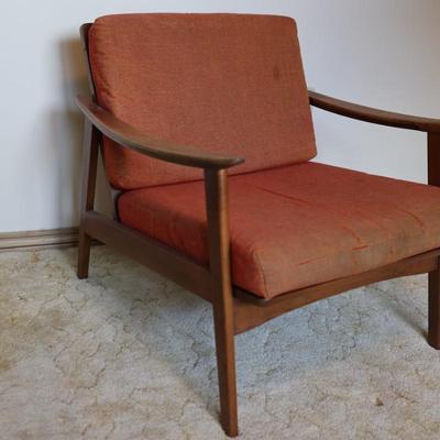 Vintage Mid Century Modern Lounge Chair with Cushions