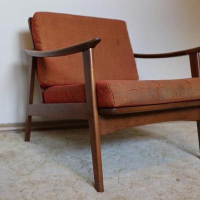 Vintage Mid Century Modern Lounge Chair with Cushions