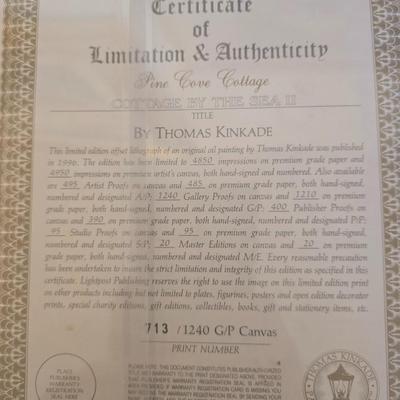 Thomas Kinkade with COA.