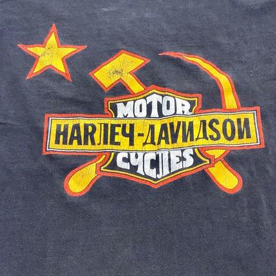Ca 1990 Single-Stitch Harley-Davidson Tee Shirt - Russia
