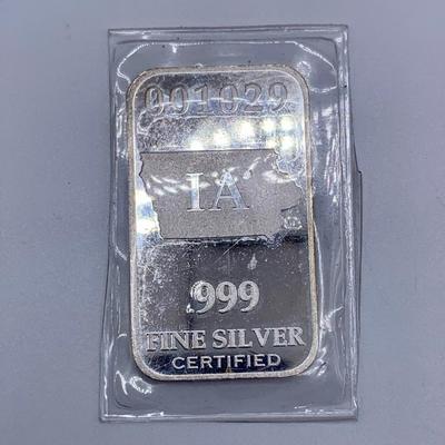 State of Iowa .999 Fine Silver Bullion Bar
