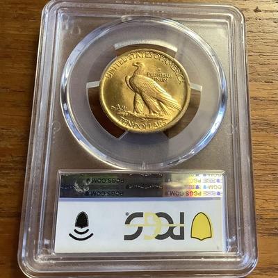 1907 $10 GOLD INDIAN HEAD EAGLE PCGS MS 64+