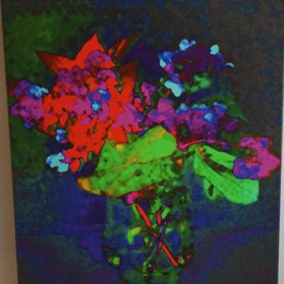Original abstract oil on a gallery wrapped frame by C. Heath