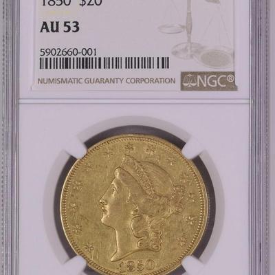 1850 $20 GOLD LIBERTY HEAD DOUBLE EAGLE