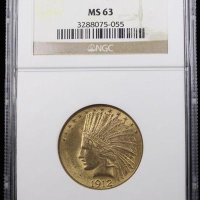 1912 $10 GOLD INDIAN HEAD EAGLE